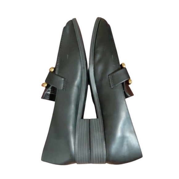 MIA Black Horse Bit Loafer Wonen's Black Square Toe Flat Size 9.58 - Picture 8 of 10